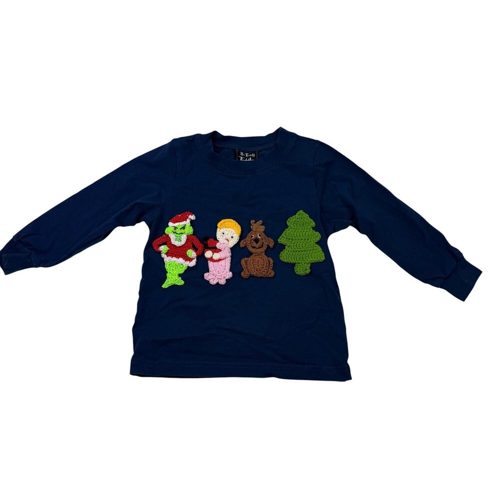 The Trendy Toddler The Grinch Holiday Embroidered Shirt, Size 3